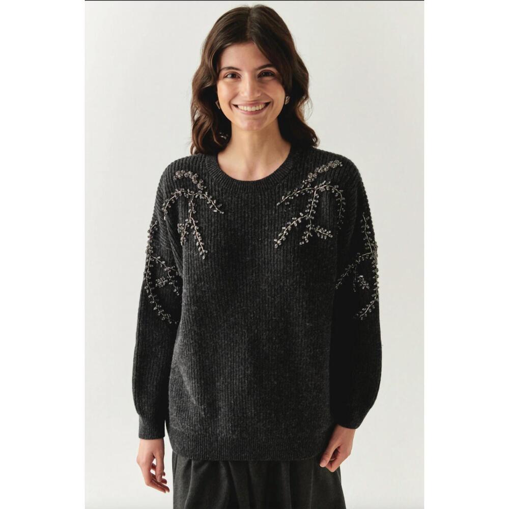 NEW EXQUISE women's grace sweater in grey